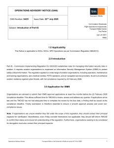 Transport Malta OAN: Part-IS Information Security for Aviation