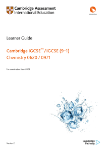 Cambridge IGCSE Chemistry Learner Guide 0620/0971 | Exam Prep 2023