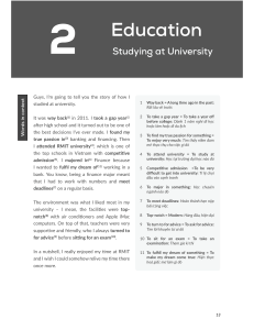 Studying at University: English Vocabulary in Context