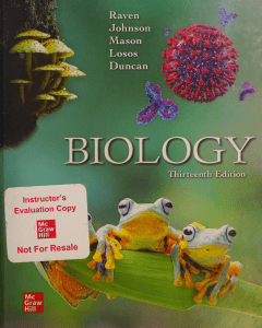 Biology Textbook: Thirteenth Edition by Mason, Losos, Duncan et al.