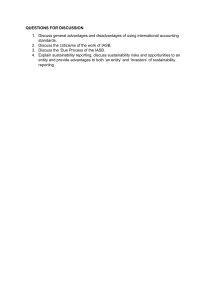 International Accounting Standards & Sustainability Reporting Discussion Questions
