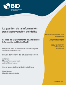 Gesti&oacute;n de Informaci&oacute;n para Prevenci&oacute;n del Delito: Caso DAID Ecuador