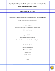 Buddy System Efficacy: Enhancing Reading Comprehension Skills