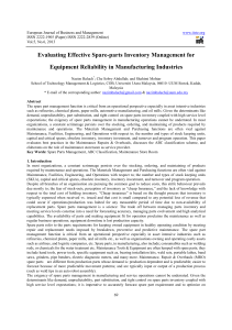 Evaluating Spare-parts Inventory Management for Equipment Reliability