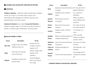 Children & Adolescent Literature: LET Review Study Guide