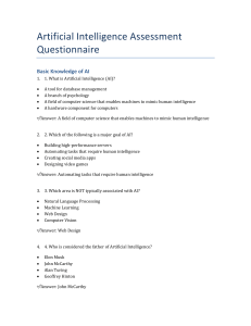 AI Assessment: Basic Knowledge, Models, Algorithms, & Languages