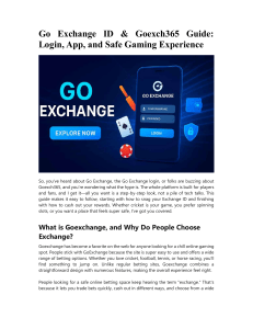 Goexch365: India's Leading Sports Betting Platform for Secure
