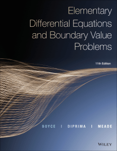 Boyce's Elementary Differential Equations 11th Ed.