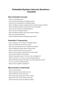 Embedded Systems Interview Questions: Comprehensive Checklist