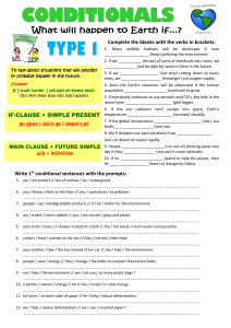 English Grammar: Conditional Sentences Type 1 & 2 Exercises