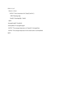 Pseudocode for Calculating Daily and Weekly Average Temperature