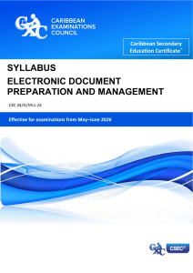 CSEC Electronic Document Preparation & Management Syllabus 2026
