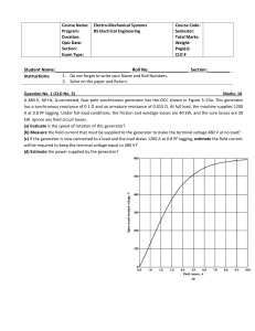 Synchronous Generator Exam Question - Electro-Mechanical Systems