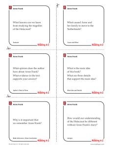 Anne Frank Reading Comprehension & Analysis Questions