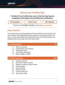 Splunk Core Certified User Exam Blueprint
