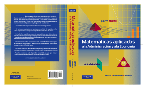 Matem&aacute;ticas aplicadas a la Administraci&oacute;n y la Econom&iacute;a - Quinta edici&oacute;n