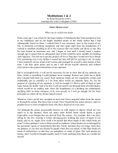 Descartes' Meditations 1 & 2: Doubt, Senses, Dreams, and Reality