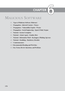 Malicious Software (Malware): Types, Propagation, Payloads & Countermeasures