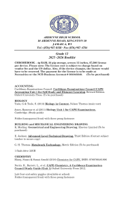 Ardenne High School Grade 12 Booklist 2025-2026 | CAPE Resources