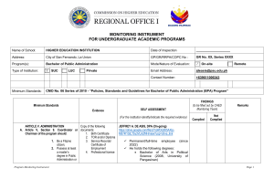 Public Administration Program Monitoring Instrument | CHED Compliance