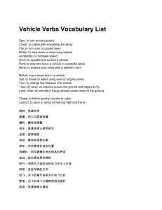 Vehicle Verbs Vocabulary List | English-Chinese Definitions