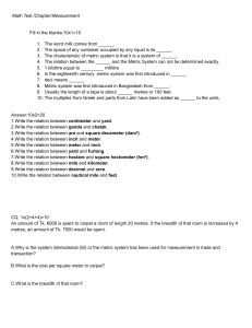 Math Test: Measurement Units, Conversions & Problem Solving