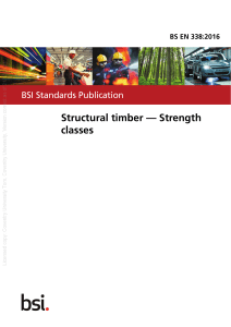 Structural Timber Strength Classes - BS EN 338:2016 Standard