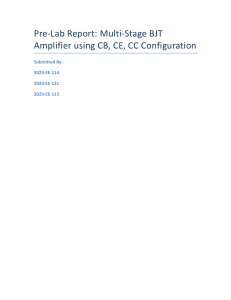 Multi-Stage BJT Amplifier Pre-Lab Report: CB, CE, CC Configuration