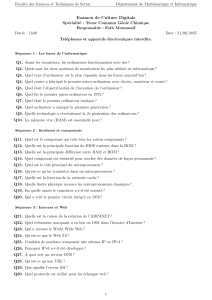 Examen de Culture Digitale : Questions d'Informatique