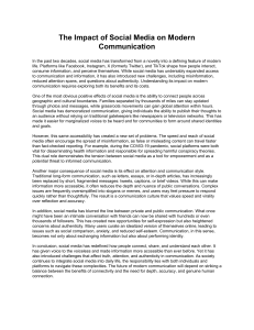 Social Media's Impact on Modern Communication: Benefits & Challenges