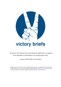 African Union Recognition of Somaliland: January 2025 Debate Brief