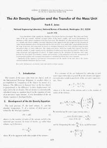 Air Density Equation & Mass Unit Transfer: A 1978 Research Paper