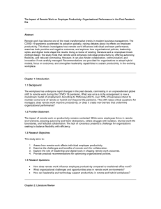 Remote Work Impact on Productivity: Organizational Performance Study