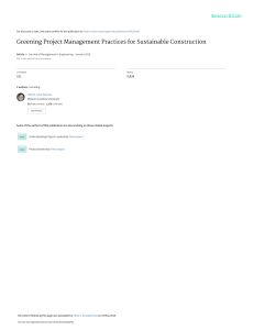 Greening Project Management Practices for Sustainable Construction | Engineering