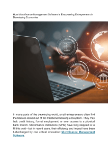 How Microfinance Software Empowers Entrepreneurs in Developing Economies