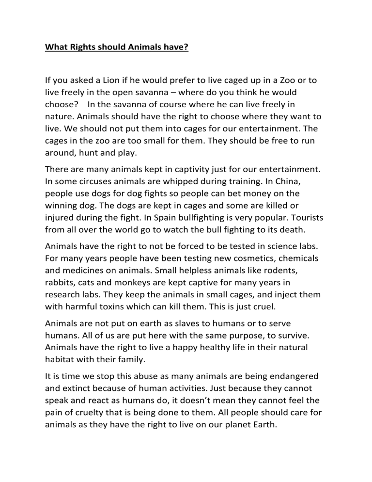 Animal Rights: Freedom, Welfare, and Ethical Treatment