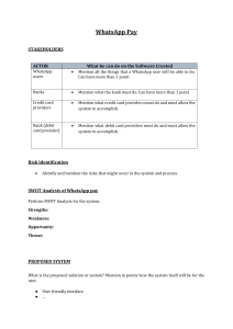 WhatsApp Pay System Design: Stakeholders, Risks, SWOT & Requirements