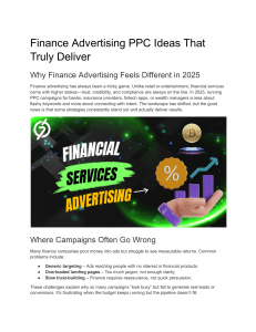 Finance Advertising PPC Ideas for 2025: Strategies That Truly Deliver