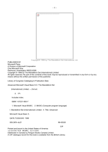Advanced Visual Basic 6.0 Error Handling: A Methodical Approach