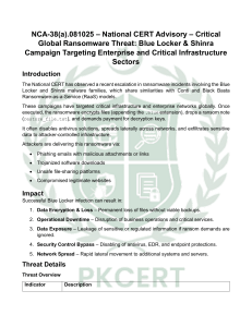 Critical Ransomware Advisory: Blue Locker & Shinra Threat & Mitigation