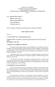 Development of Automatic Switch Direction Device for Water Pipes