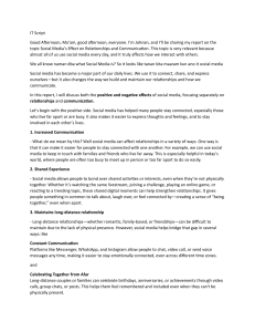 Social Media's Impact on Relationships & Communication