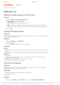KUKA.Sim 4.3 User Manual: Configuration, Export, Option Packages
