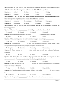 English Exam Paper - High School Level