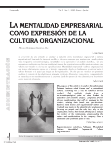 La Mentalidad Empresarial como expresión de la Cultura Organizacional.