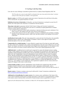 UC San Diego Credit Hour Policy: Academic Senate Guidelines