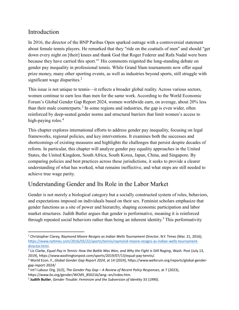 Addressing Gender Pay Inequality: Global Legal Frameworks & Labor Market