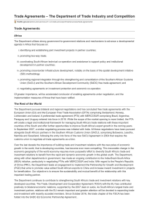 South Africa's Trade Agreements: DTIC Overview & Global Relations