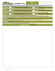 BODYCOMBAT Instructor Assessment Form: Choreography, Technique, Coaching