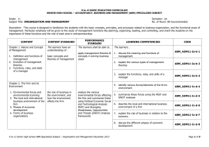 Organization and Management ABM Curriculum Guide - Senior High School